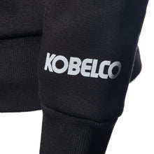 Load image into Gallery viewer, Black Hoodie with White Kobelco Excavator Line Drawing