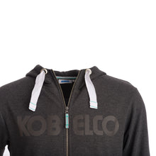 Load image into Gallery viewer, Front view of the Men's Zip Up Sweatshirt featuring Kobelco logo on chest.