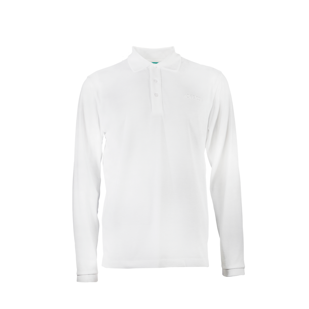 White Basic Polo Long Sleeve