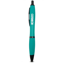 Load image into Gallery viewer, Kobelco soft grip ballpoint pen in machine green. 
