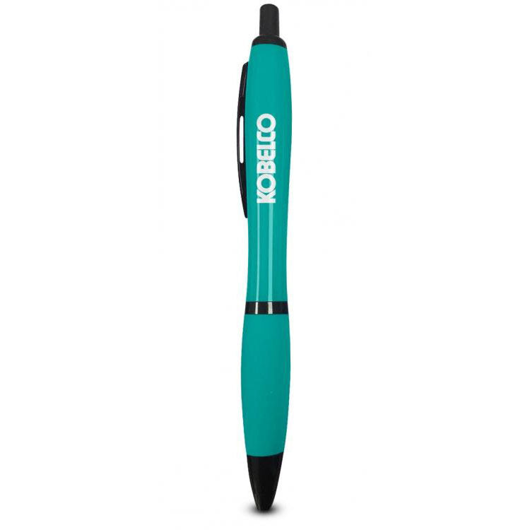 Kobelco soft grip ballpoint pen in machine green. 