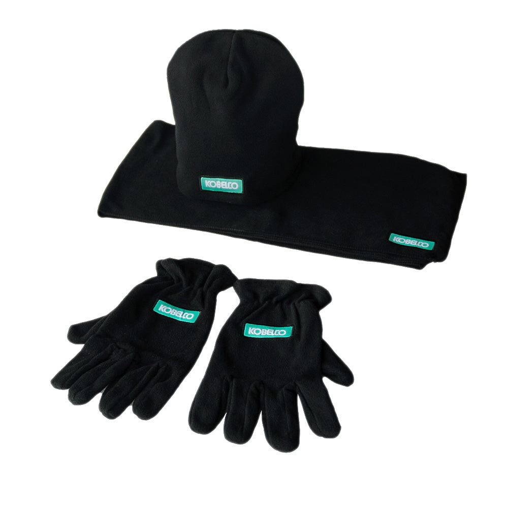 Black Fleece Set - Scarf, Beanie, & Gloves
