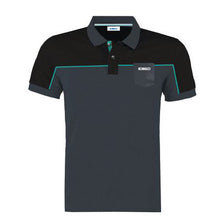 Load image into Gallery viewer, Grey Workwear Poloshirt featuring chest pocket and Kobelco logo. 
