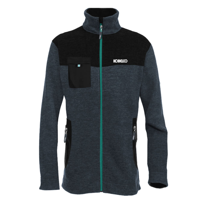 The 100% micro-polyester polar Workwear Fleece has a sporty design. 