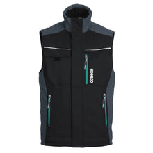 Load image into Gallery viewer, Front view of the practical Kobelco Workwear Vest with microfleece lining. 
